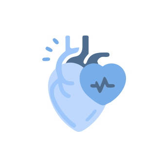 心臓と波形の循環器内科のイラスト画像